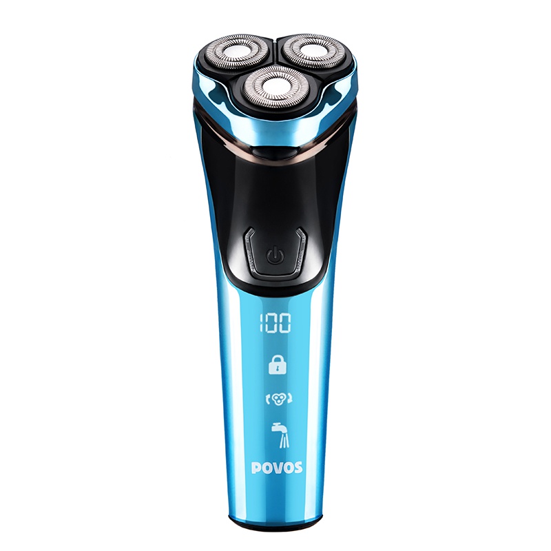 奔腾(POVOS旋转式剃须刀PW826S 独立浮动3刀头 全身水洗设计