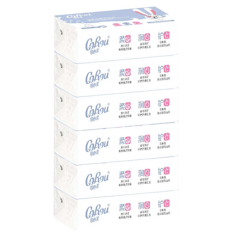 可心柔乳霜保湿系列108抽*6包宝宝抽纸婴儿柔纸巾新生儿云柔巾