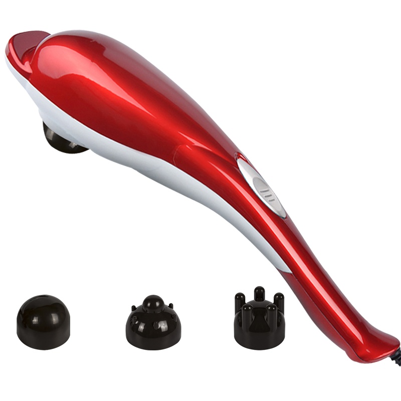 安尚海豚红外按摩棒电动按摩器机械版手动版贴身按摩棒颈椎颈部腰部肩部全身按摩捶多功能家用震动经络按摩仪振动揉捏仪三个按摩头