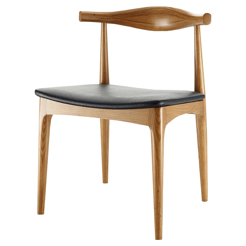 星威(starway) 实木餐桌搭配伴侣原木餐椅 水曲柳实木椅子 靠背凳子 现代简约餐桌椅餐厅椅子牛角椅