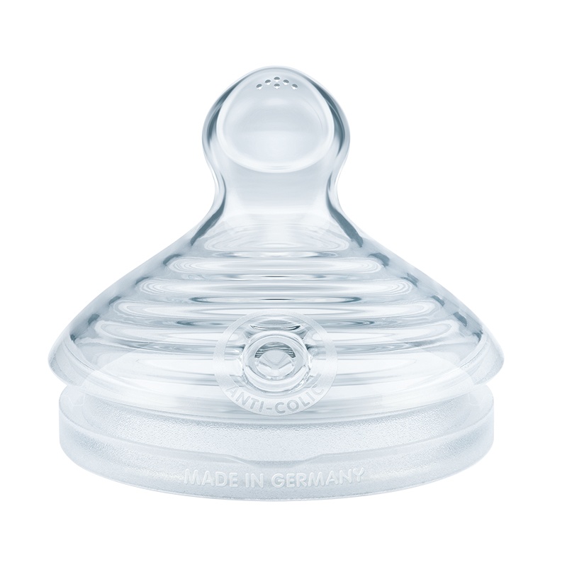 德国NUK自然母感奶嘴加宽口径成长型6-18个月中号防胀气硅胶奶嘴