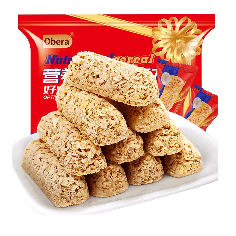 [满199减125元]比比赞燕麦巧克力500g营养麦片巧克力棒结婚喜糖糖果散装发批休闲食品酥糖代可可脂巧克力