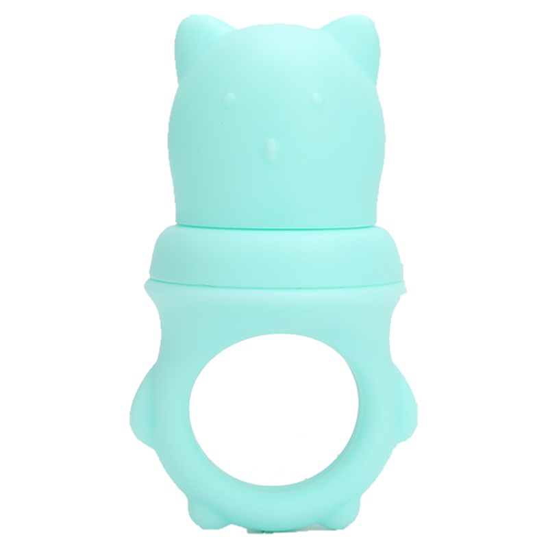 三只海狸婴童咬咬袋 婴儿果汁咬咬袋 果蔬乐 磨牙棒 3 6个月宝宝吃水果 硅胶牙胶 玩具 果汁奶嘴 柔软 网袋