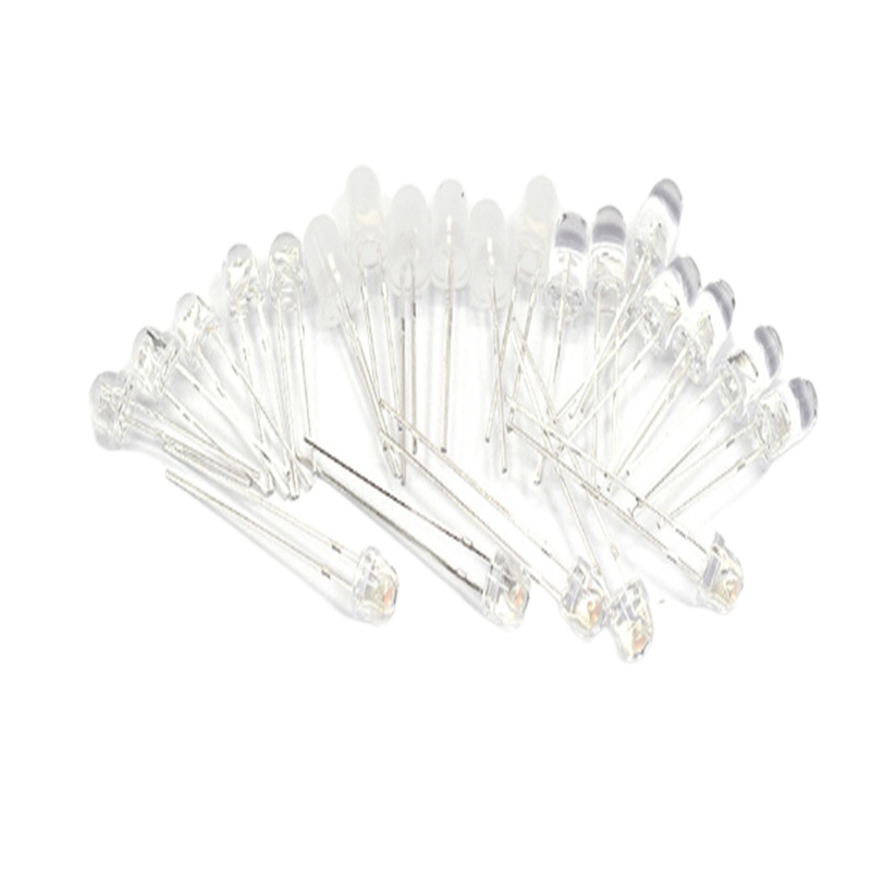 5MMLED灯珠发光二极管草帽雾状白发白翠绿色蓝色黄色紫色七彩慢闪LED灯珠(白发白)