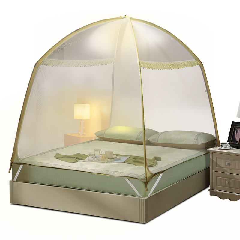 富安娜(FUANNA)家纺蒙古包蚊帐家用1.5米1.8米双人床蚊帐便捷加密蚊帐