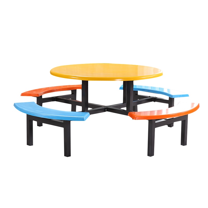 匡大 桌椅学校食堂1.2米圆形不锈钢8人位餐桌KD-CZ-QT24