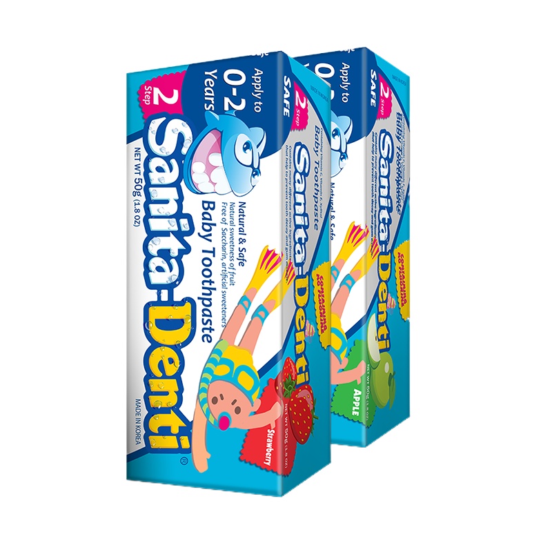 草莓味+苹果味婴幼儿牙膏(2阶段)2支装