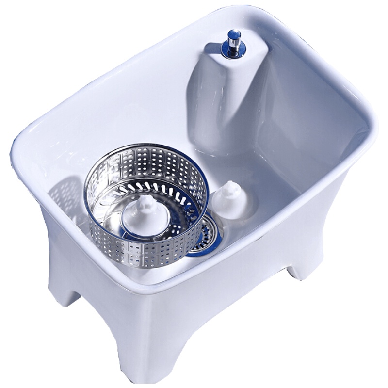 双驱动拖把池加高脚四腿陶瓷旋转洗地拖帕家用阳台特大号墩布盆安心抵