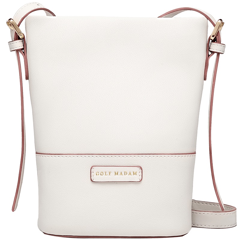 高尔夫GOLF耐磨牛皮斜挎包女士时尚潮流手机水桶包微复古大容量单肩包