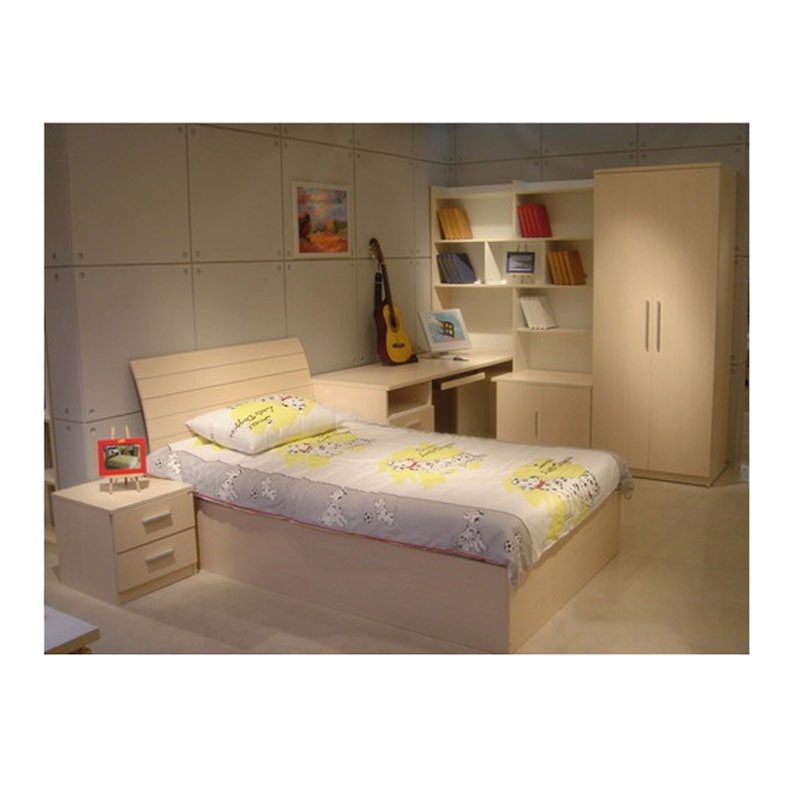 蓝翔 1m*2m 单人床 现代简约板式床 高箱储物床 （带一个床头柜）（TL）