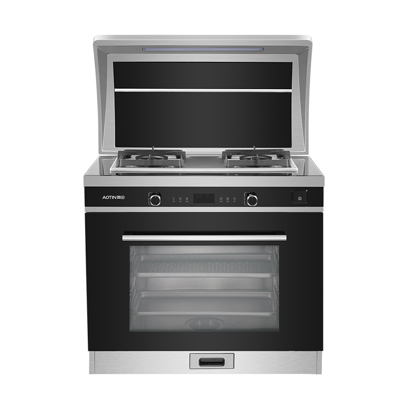 奥田集成灶M2 蒸烤一体家用油烟机燃气灶套装 17立方大火力自动清洗巡航增压