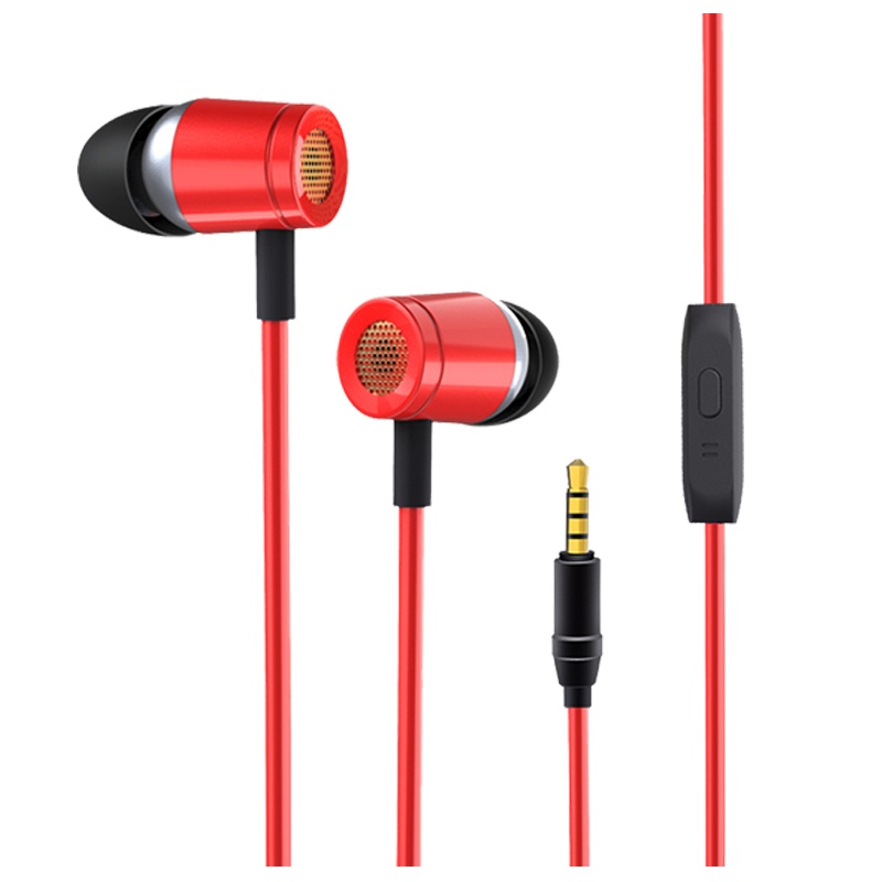 赛歌图 C16手机耳机入耳式有线游戏耳麦电脑音乐运动耳机iphone苹果vivo华为OPPO耳塞 红色3.5接口