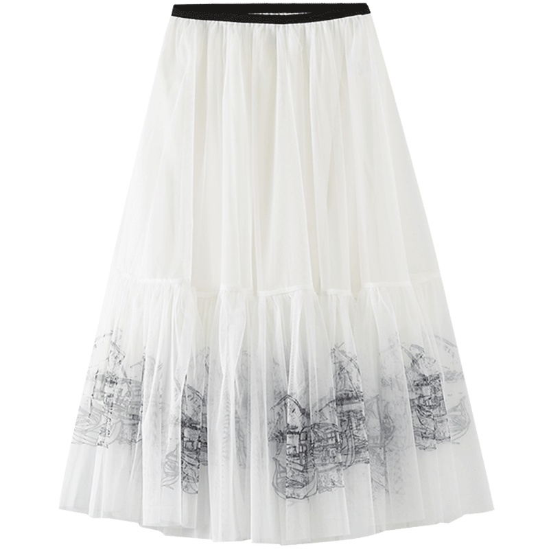 美特斯邦威连衣裙女春装款女时尚宽松潮气质学生印花网纱裙女