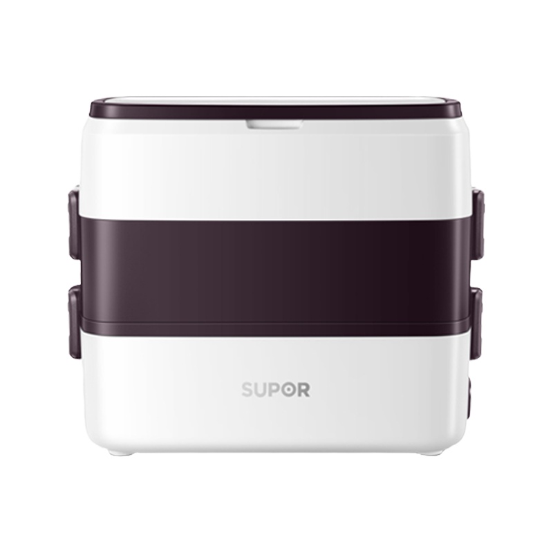 苏泊尔(SUPOR)蒸煮饭盒电热饭盒 分隔式304不锈钢内胆 2L双层4胆设计 上班族保温便携带饭桶锅DH04FD810