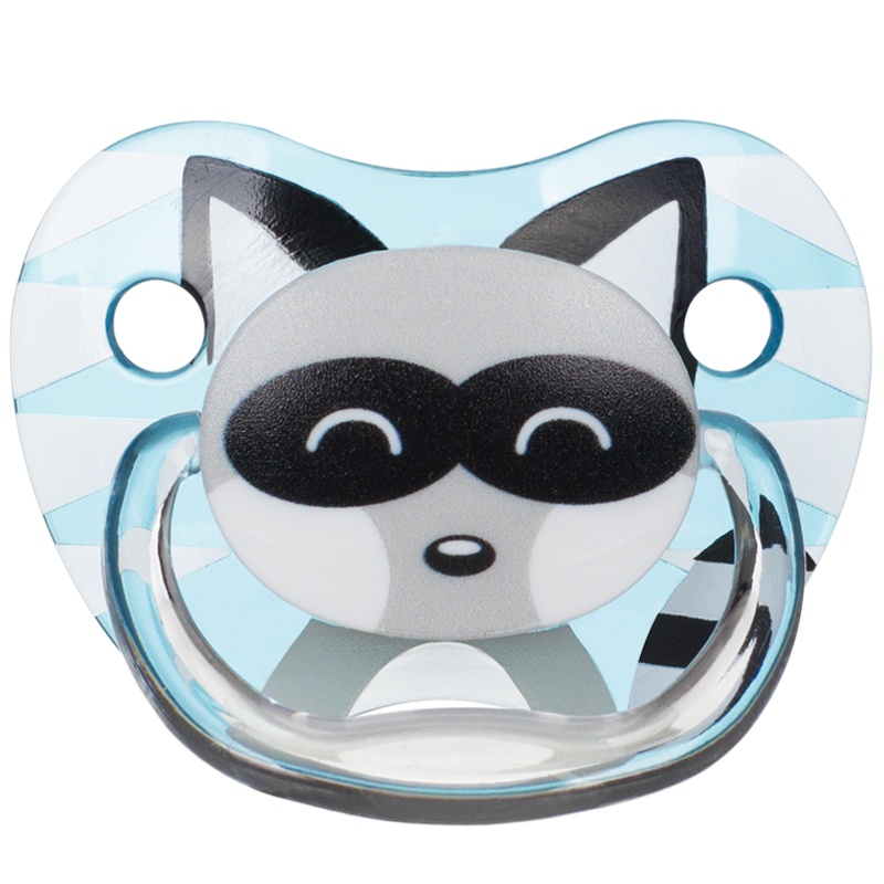 布朗博士(Dr.Brown's) 动物图案安抚奶嘴3-6月;0-3月 - 男孩 蓝色(浣熊) PV12015-2-ES