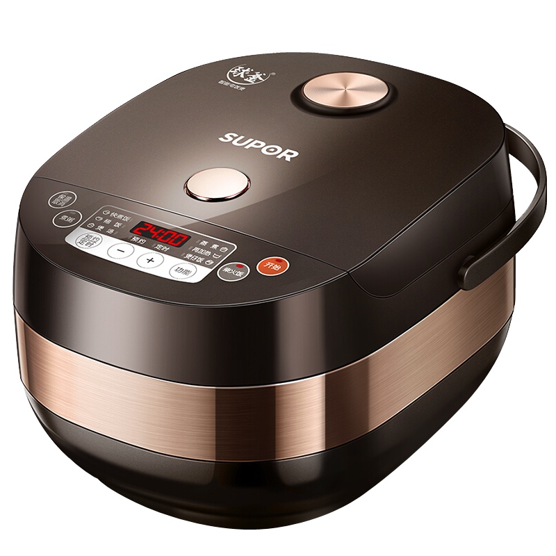 苏泊尔(SUPOR)电饭煲家用4L多功能3-6人拉丝金属机身不粘球釜内胆多种烹饪功能电饭锅一键柴火饭SF40FC663