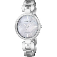 西铁城(CITIZEN)手表 光动能渐变色贝母盘大三针女表EM0420-89D
