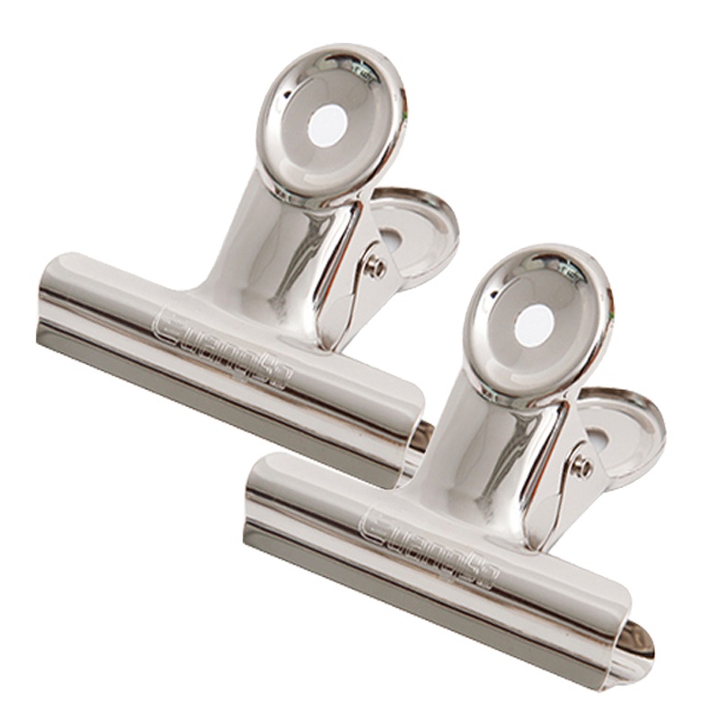 广博PJ5206票夹19MM圆形不锈钢72只办公收纳夹 圆形票夹子票据夹 长尾夹/白钢夹/票夹