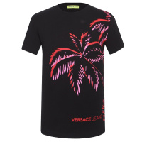 VERSACE JEANS男士黑色棉质短袖T恤衫B3GRB76A 30132 899