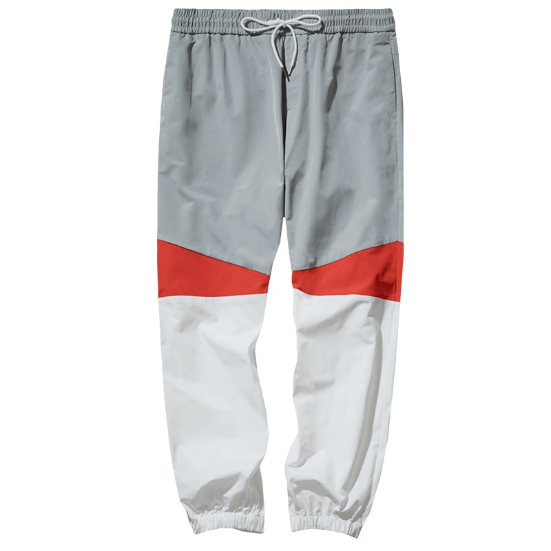 海德斯曼 休闲裤男宽松潮拼色运动裤男小脚户外情侣款裤子男90186