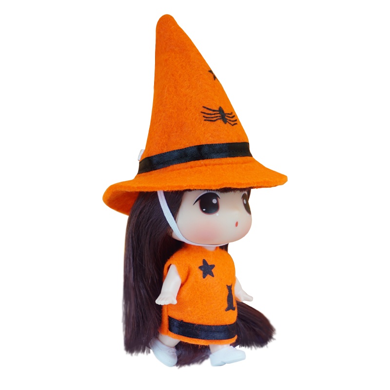 玩具女孩冬己迷糊娃娃换装女孩公主玩偶迷你可爱萌搪胶娃娃生日礼物FDE0901(橙巫女)