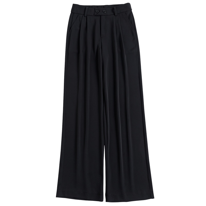 蓝旗 春季新款女士高腰阔腿裤薄款垂感宽松显瘦休闲裤