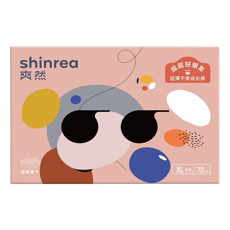 爽然(shinrea)屁屁好朋友成长裤/尿不湿 XL72片 (12kg-17kg)(国产)