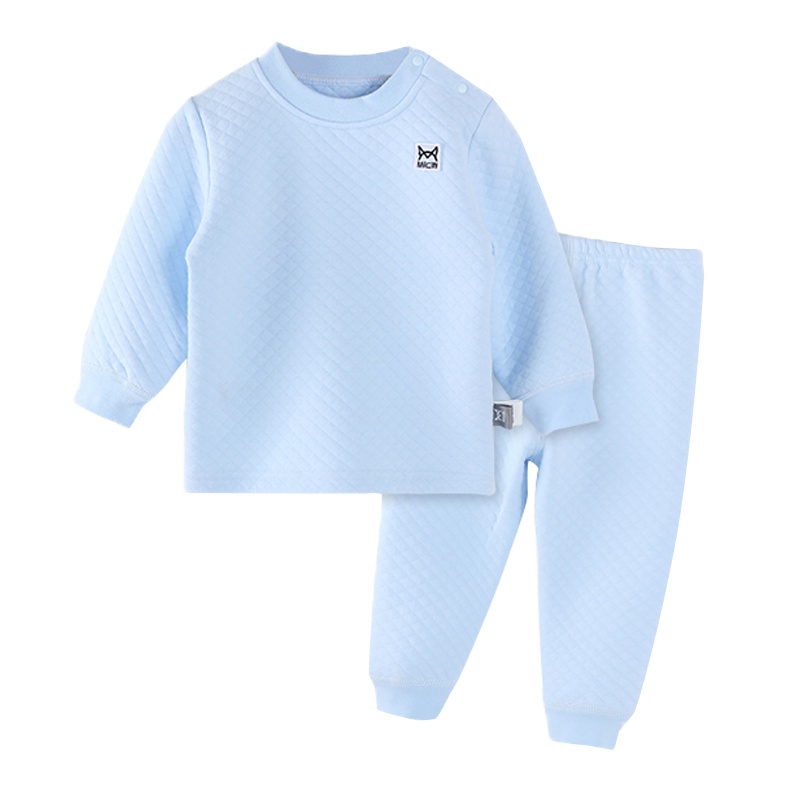 猫人MiiOW 宝宝内衣套装男保暖2-3岁儿童夹棉睡衣家居服MR18020