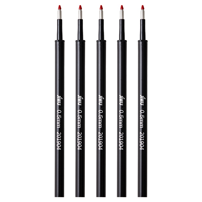 苏宁极物金属中性笔芯 0.5mm黑色签字水笔替换芯 金属尺笔触控笔口袋中性笔 替芯5支装