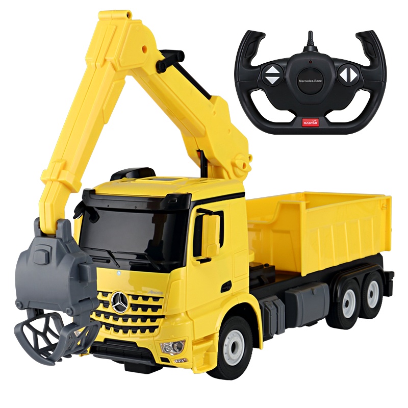 星辉(Rastar)1:24奔驰伐木车 男孩电动遥控汽车工程运输吊车79000黄色