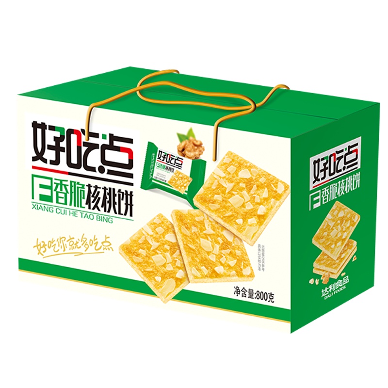 达利园好吃点香脆核桃饼休闲零食早餐饼干点心800g礼盒*2