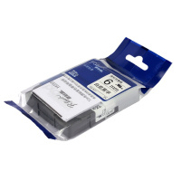 兄弟(brother)标签机色带6mm 标签打印机色带原装标签带不干胶标签纸 白底黑字