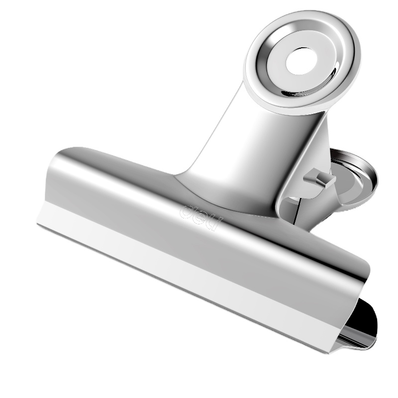 得力6只76mm圆形铁票夹资料整理夹票据夹