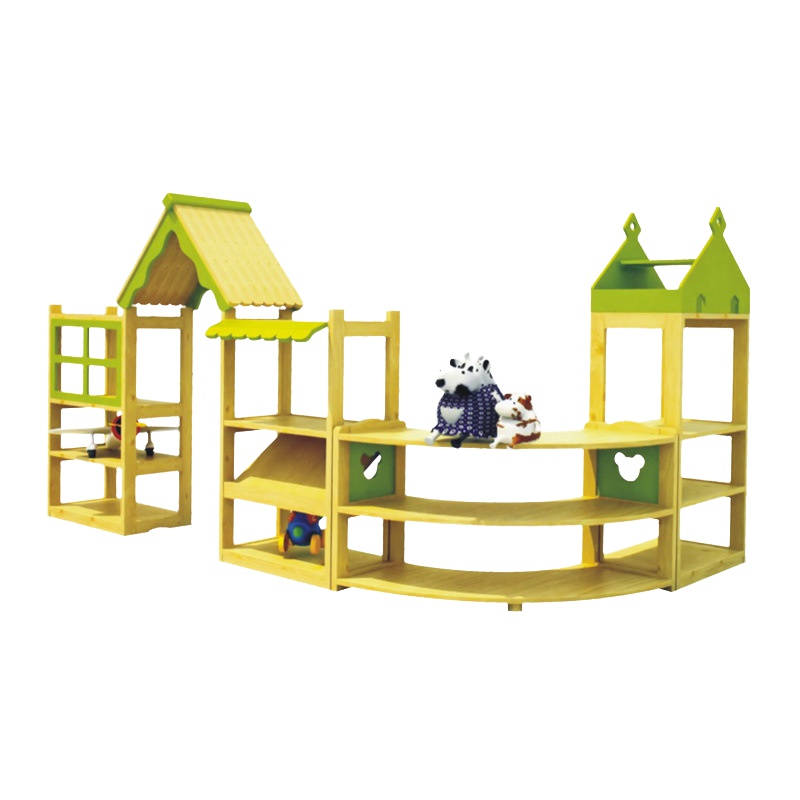 巧巧幼儿园原木转角柜 玩具组合柜 儿童托儿所区角分区收纳柜