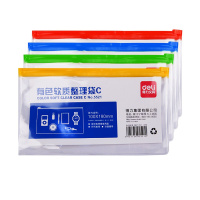 得力(deli)5521透明拉链袋PVC拉链袋小号票据袋10*19cm票证收纳文件袋软质整理袋 10个装
