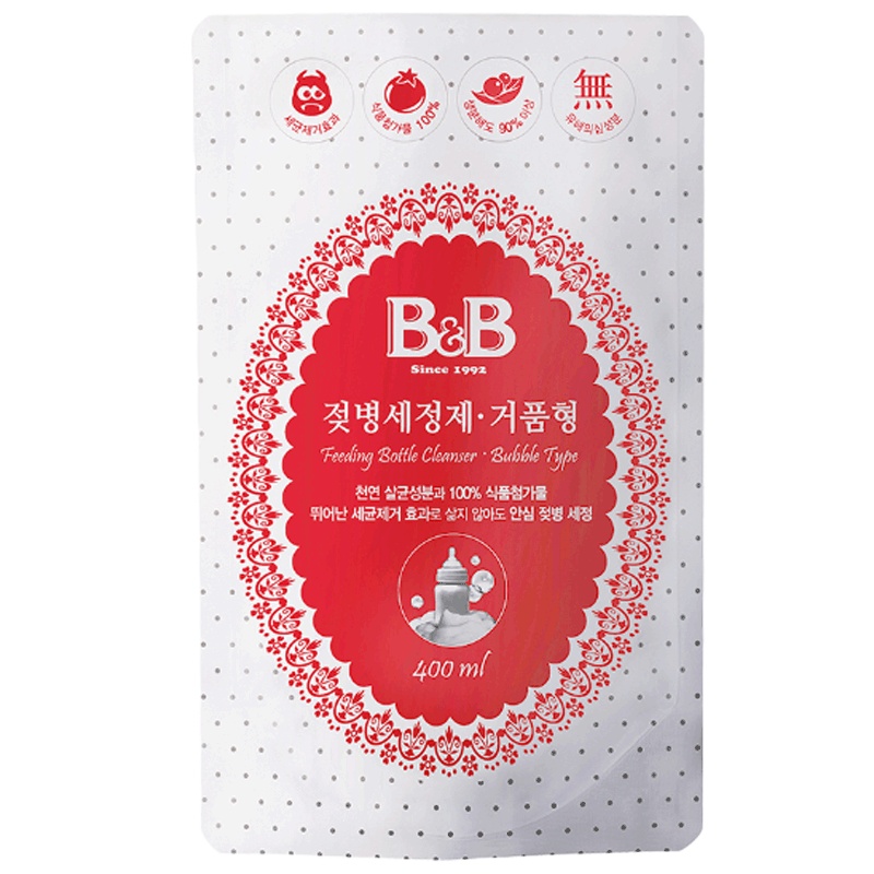 B&B 保宁 奶瓶清洁剂 泡沫型袋装400ml