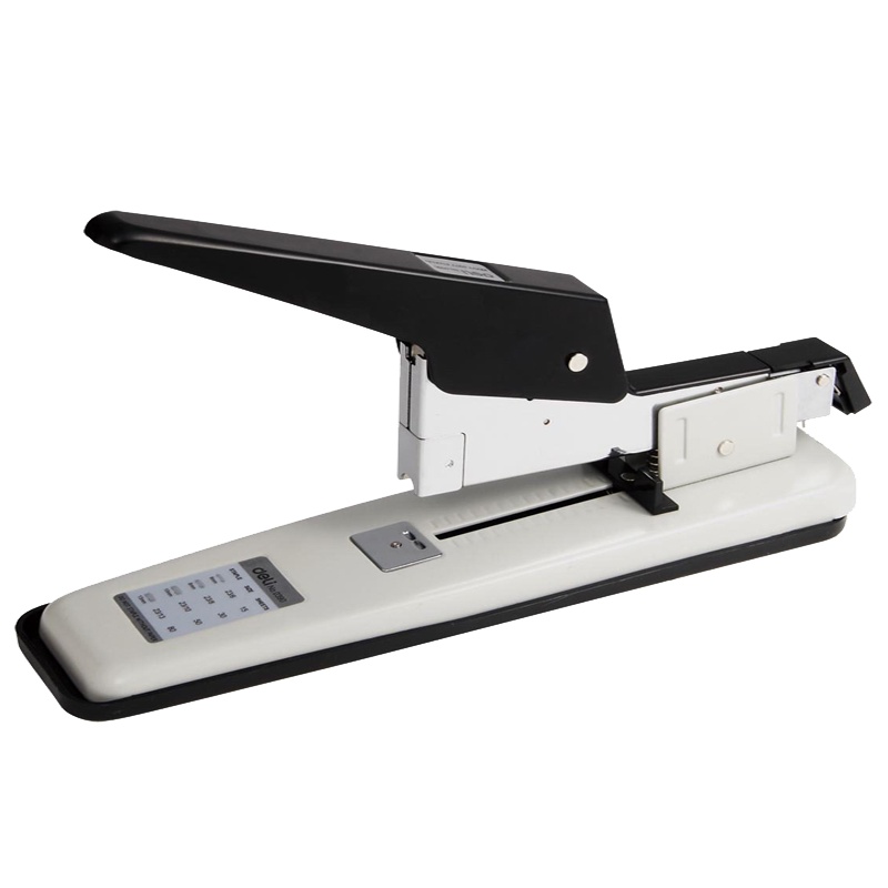 得力(deli)0390重型订书机 加厚省力订书机 80页订书器装订机 可装23/13钉 厚层手动装订器办公用品颜色随机