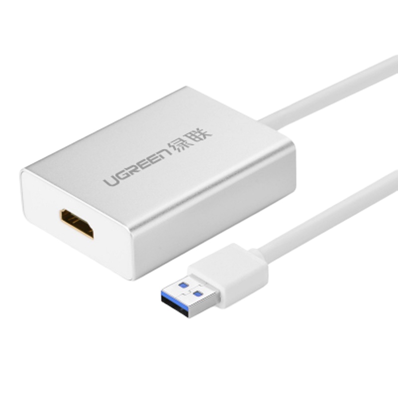 绿联(Ugreen)40229 USB转HDMI转换器usb3.0外置显卡usb转dvi6屏扩展0.8米