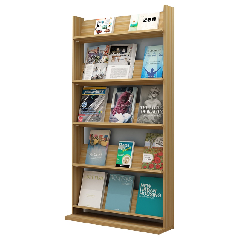 创世人 落地式木质书报架陈列架宣传资料展示架杂志架报刊架图书货架书架置物架