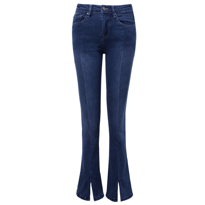 晩白 2020春季新品时尚通勤高腰百搭修身喇叭裤休闲裤长裤牛仔裤女