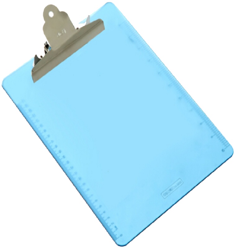 得力(deli)9252透明书写板夹2个 带刻度尺垫板 A4文件夹板 写字板 会议记录板夹 资料夹 办公文具粉蓝