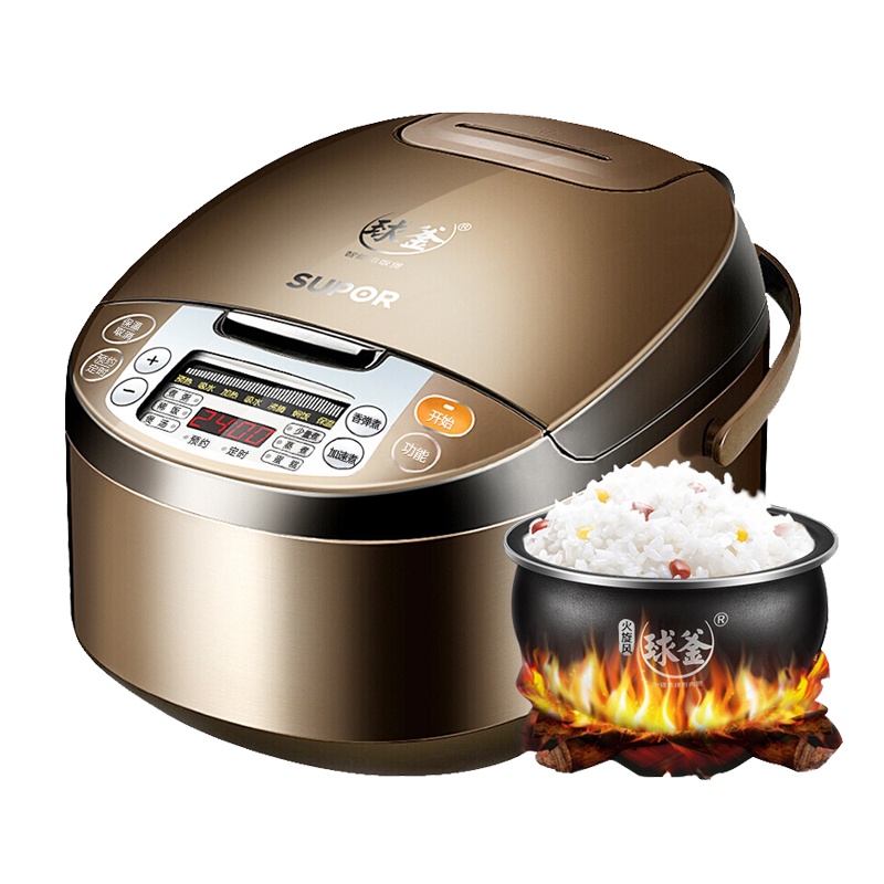 自营 苏泊尔(SUPOR)电饭煲4L家用3-6人全自动多功能电饭锅陶晶不粘球釜内胆24H智能预约CFXB40FC835