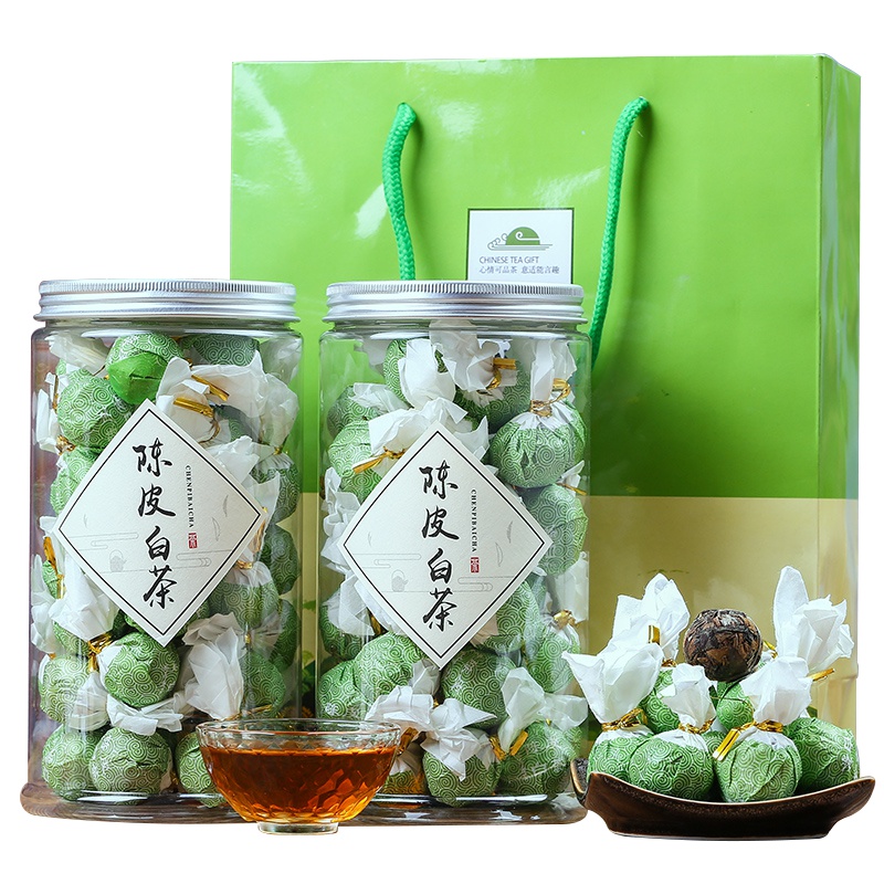 源御露陈皮白茶寿眉白茶高山陈年老白茶老贡眉龙珠球福鼎茶叶罐装500g