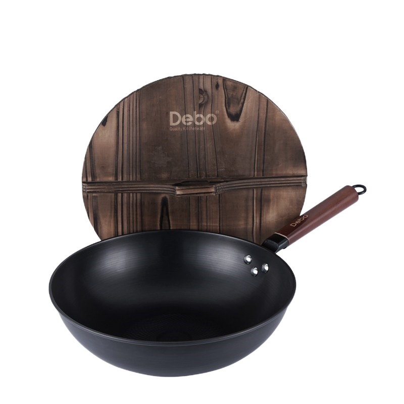 德铂(Debo) 彼特炒锅无涂层煎炒铁锅32cm DEP-707 单个装