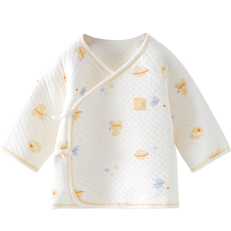 童泰(TONGTAI)秋冬0-3月新生婴儿男女宝宝保暖家居服加厚斜襟系带和服上衣小童宝宝内衣