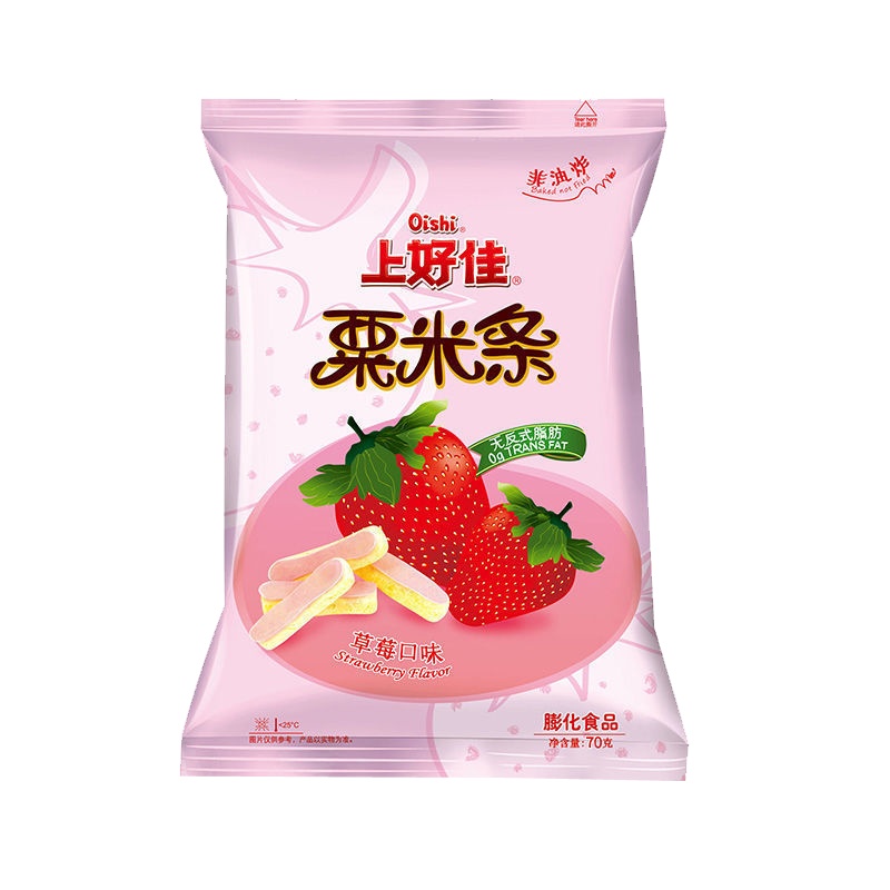 上好佳栗米条草莓味70g*12袋装休闲零食
