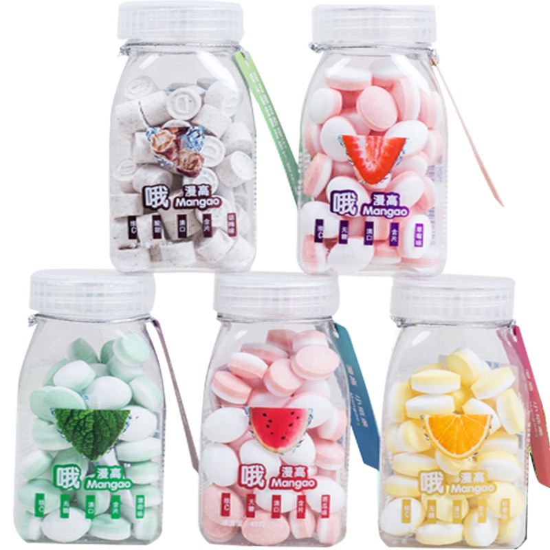 【中华特色】菏泽馆 漫高/Mangao 清口含片40g*5罐西瓜味口香糖清新口气 华东