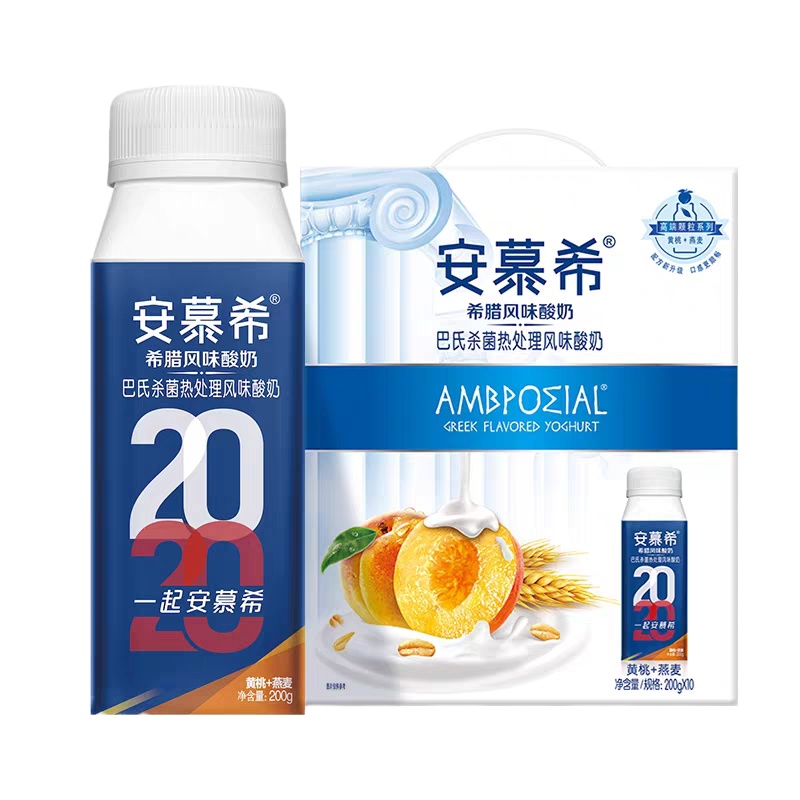 伊利200g利乐冠安慕希黄桃燕麦味 常温酸奶200g*10