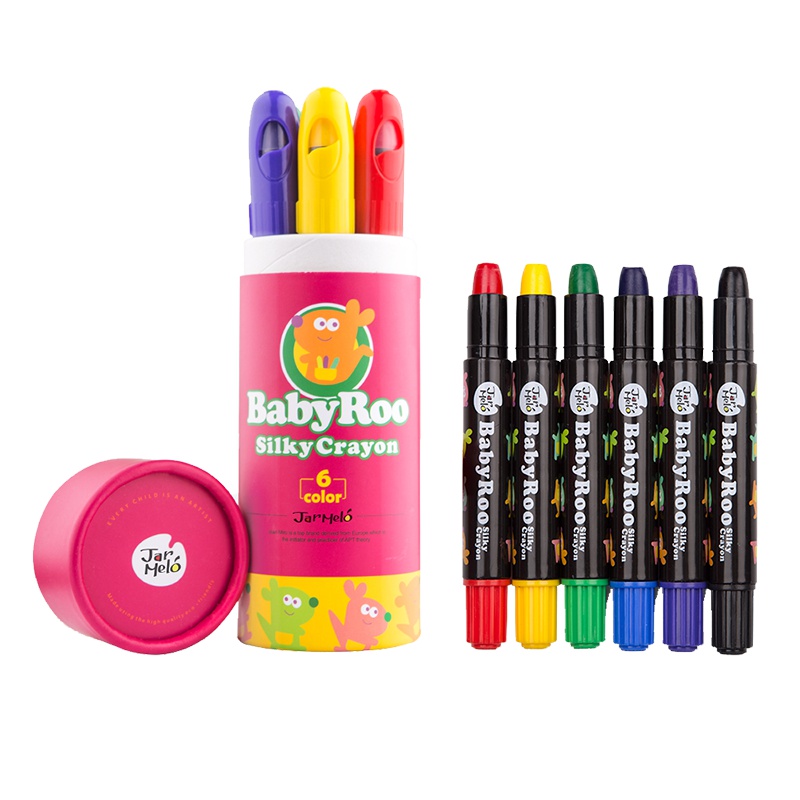 JoanMiro美乐童年 儿童蜡笔安全无毒可水洗画笔套装彩笔幼儿园彩色旋转蜡笔宝宝画画 婴儿绘画涂鸦笔炫彩棒水溶性 6色