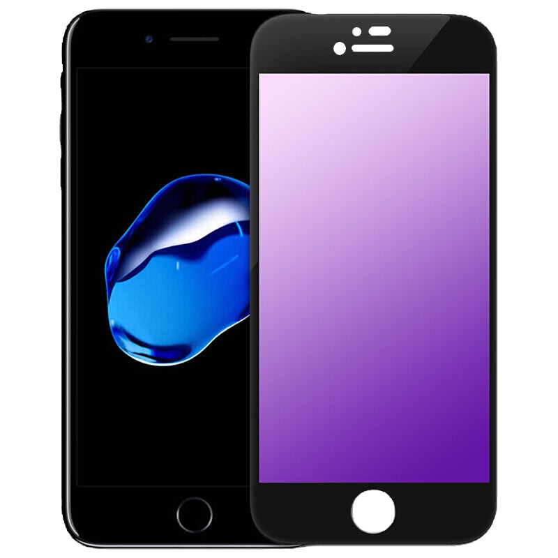 送手机壳]溪特 苹果iphone7手机膜自营抗蓝光钢化玻璃膜(4.7英寸)原装全屏手机贴膜防刮花抗摔防近视全屏覆盖膜黑色